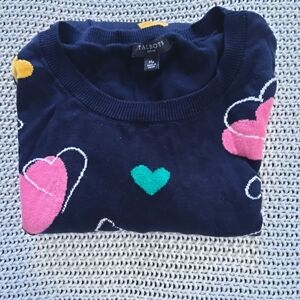 Talbots Navy Sweater  Heart Design -  Mp